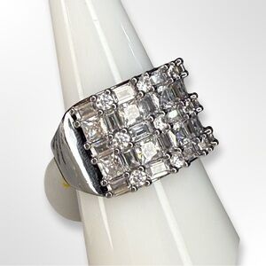 Bomb Party April 2025 Diamond CZ on Hematite Ring